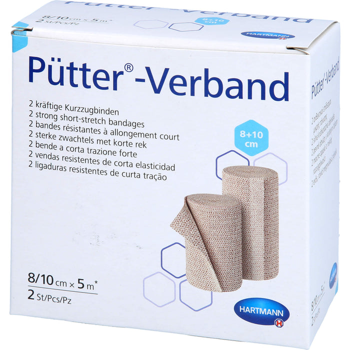 Pütter-Verband kräftige Kurzzugbinden 8 - 10 cm x 5 m, 2 pcs. Pack