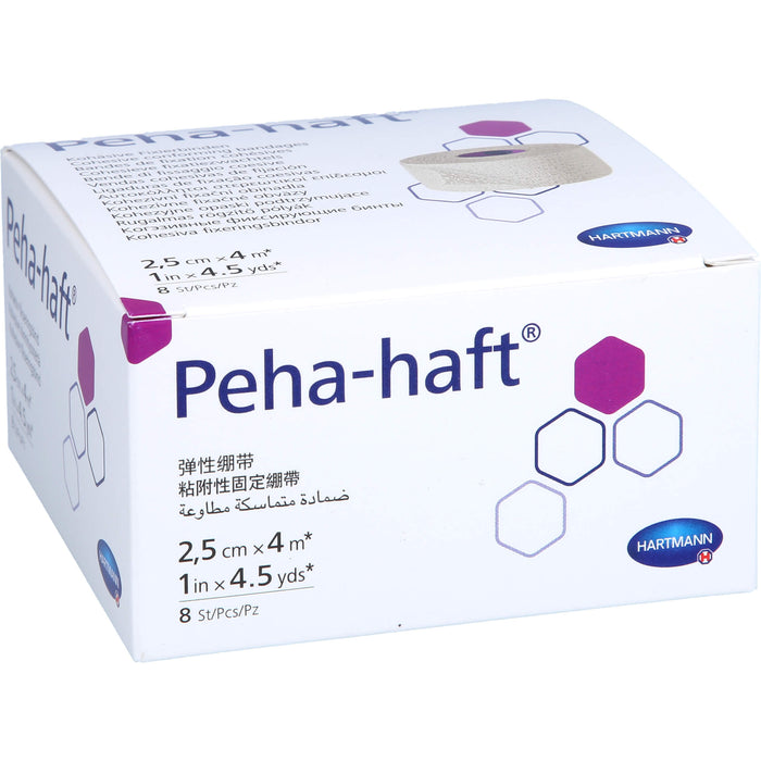 Peha-haft Latexfrei Fixierbinde 2,5cmx4m, 8 St. Packung