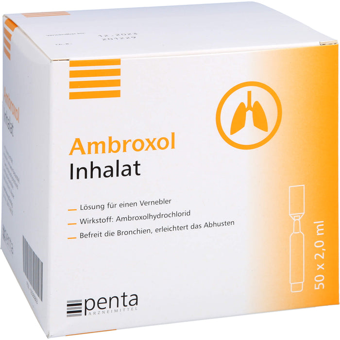 Penta Arzneimittel Ambroxol Inhalat Ein-Dosis-Behältnisse mit je 2 ml Lösung, 50 St. Einzeldosisbehältnisse