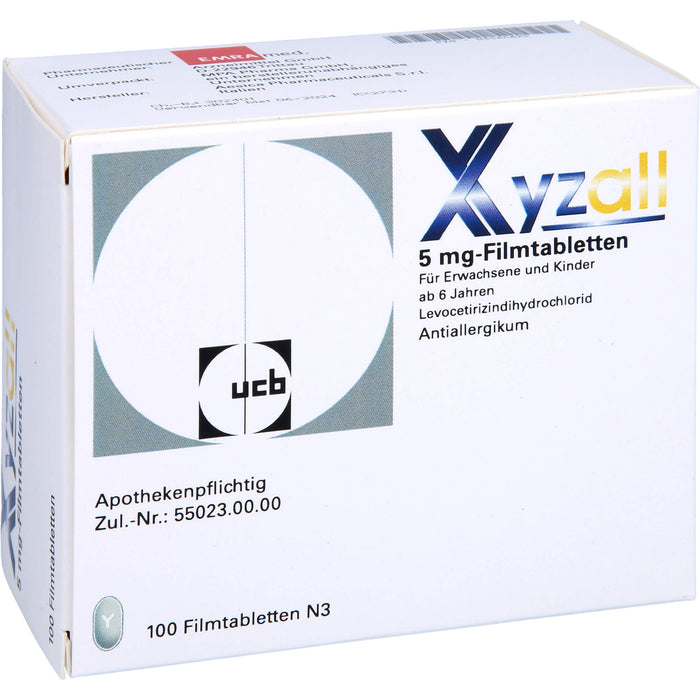 Xyzall 5 mg Emra Filmtabletten bei Allergien, 100 pcs. Tablets