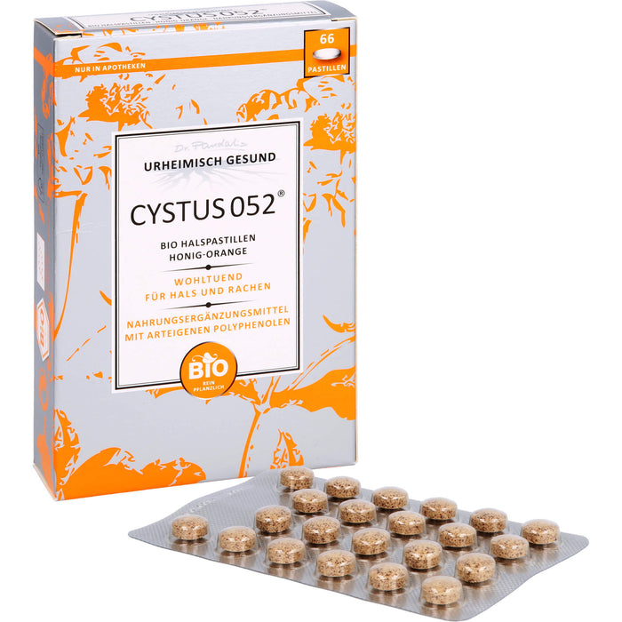 Dr. Pandalis Cystus 052 Bio Halspastillen Honig-Orange, 66 St. Pastillen