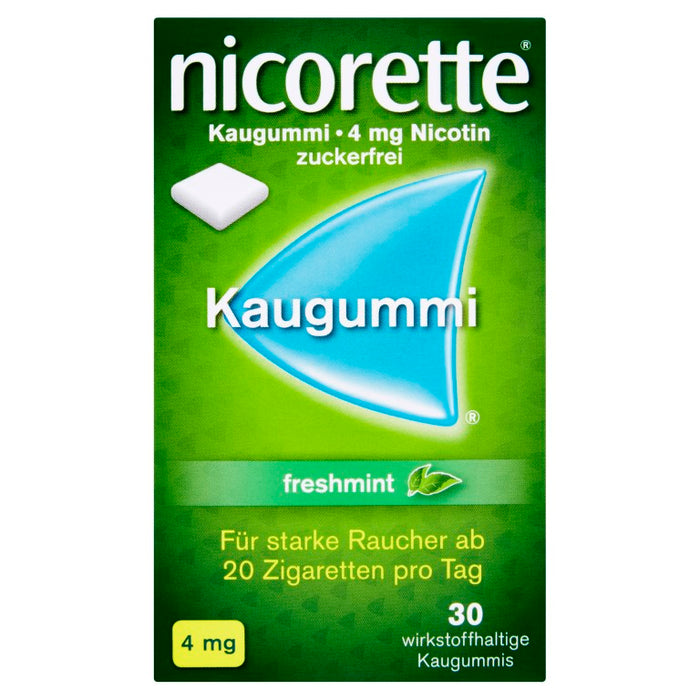 nicorette Kaugummi 4 mg Nicotin zuckerfrei freshmint für starke Raucher, 30 pc Gomme à mâcher