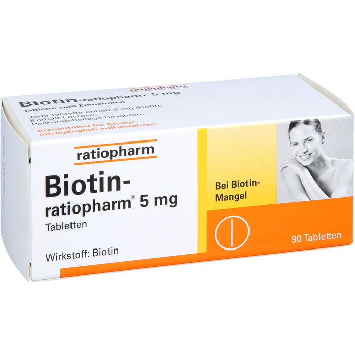 Biotin-ratiopharm 5 mg Tabletten bei Biotin-Mangel, 90 pc Tablettes