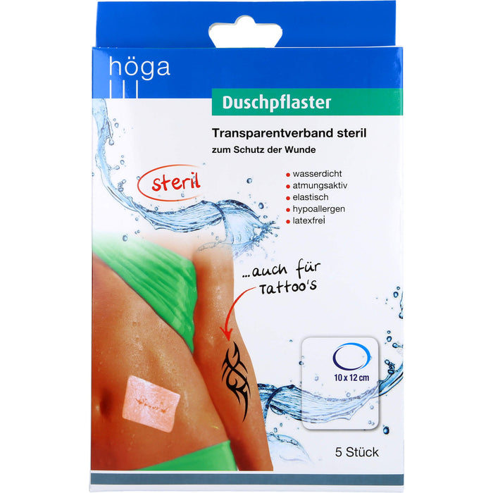 Duschpflaster steril Transparentverband 10cmx12cm, 5 St PFL