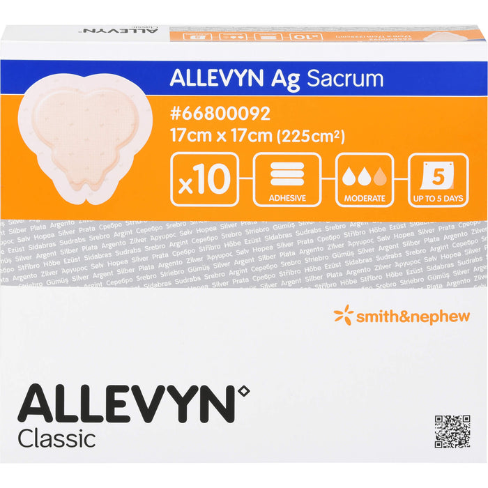 ALLEVYN Ag Sacrum 17x17cm, 10 St VER