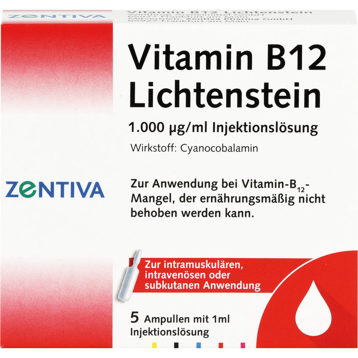 Vitamin B 12 Lichtenstein 1.000 µg/ml Injektionslösung, 5 pcs. Ampoules