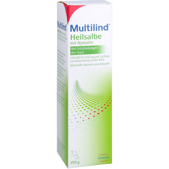 Multilind Heilsalbe mit Nystatin bei Entzündungen der Haut, 100 g Creme