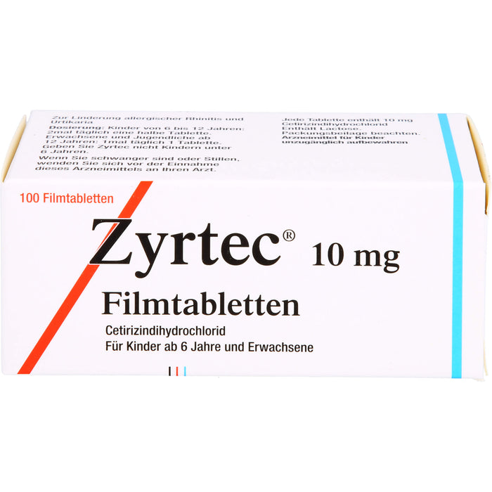 Zyrtec 10 mg Filmtabletten bei Allergien, 100 pcs. Tablets