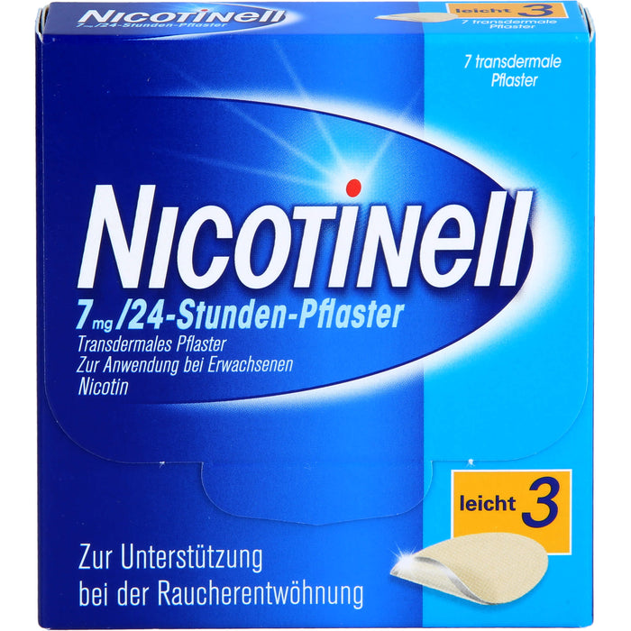 Nicotinell 7 mg/24-Stunden-Pflaster (bisher 17,5 mg) Stärke 3 (leicht), 7 pc Pansement