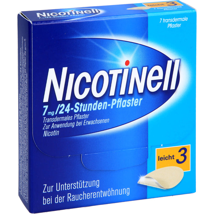 Nicotinell 7 mg/24-Stunden-Pflaster (bisher 17,5 mg) Stärke 3 (leicht), 7 pc Pansement