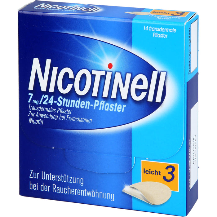 Nicotinell 7 mg/24-Stunden-Pflaster (bisher 17,5 mg) Stärke 3 (leicht), 14 St. Pflaster