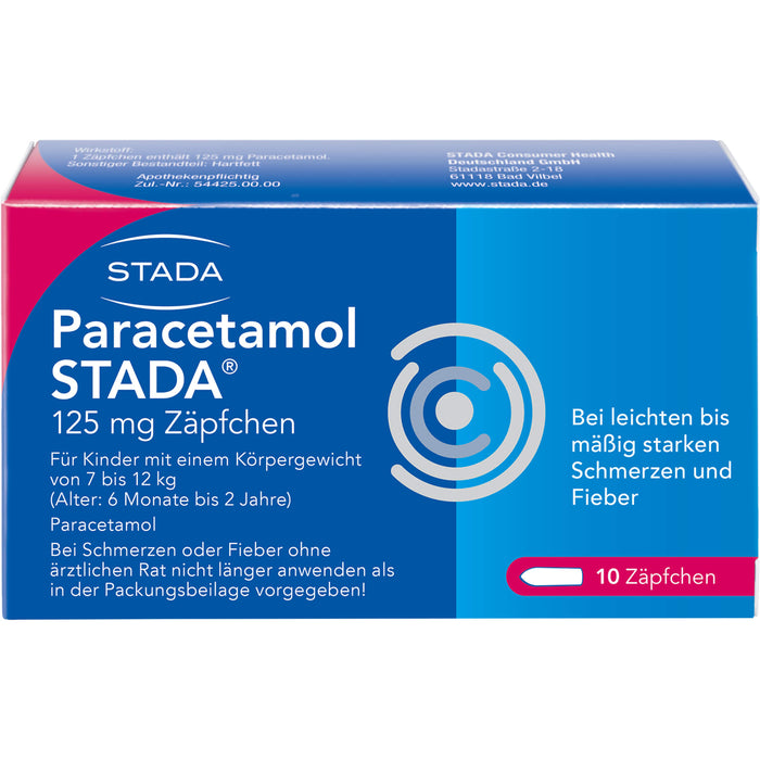 Paracetamol STADA 125 mg Zäpfchen, 10 pc Suppositoires