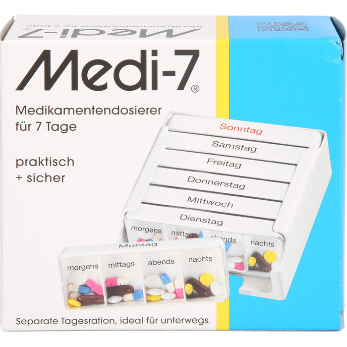 Medi-7 Medikamentendosierer für 7 Tage Tablettenbox, 1 pcs. Box