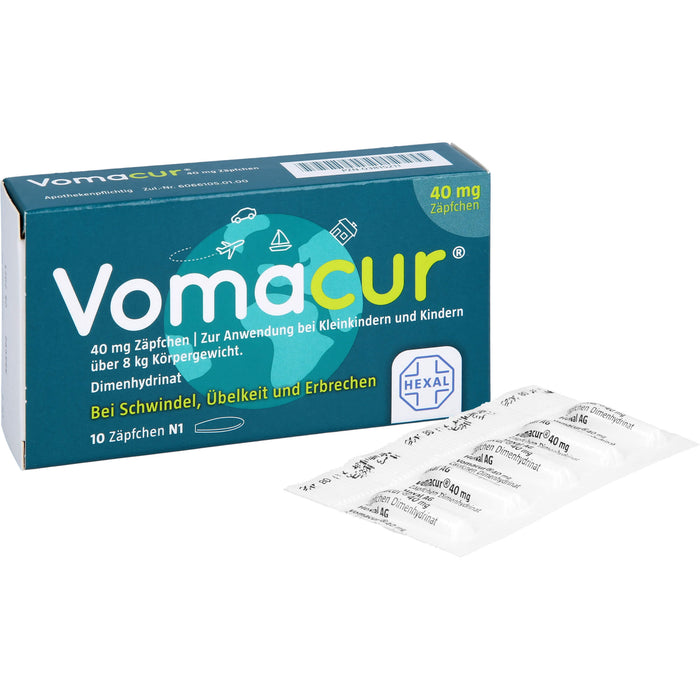 Vomacur 40 mg Zäpfchen, 10 pcs. Suppositories