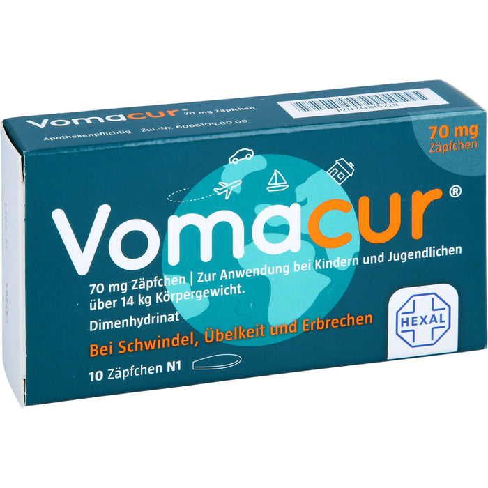 Vomacur 70 mg Zäpfchen, 10 pc Suppositoires