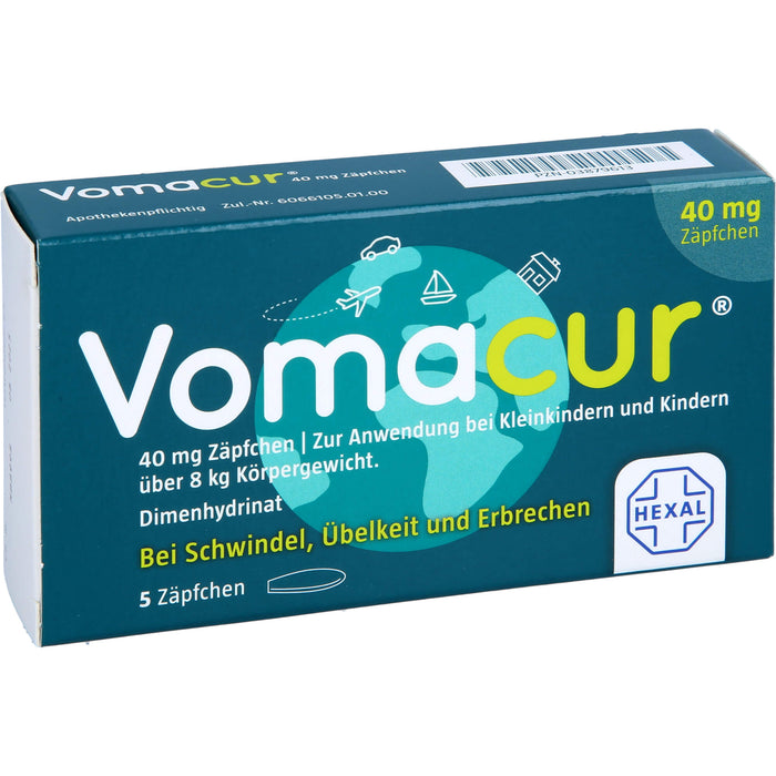 Vomacur 40 mg Zäpfchen, 5 pc Suppositoires