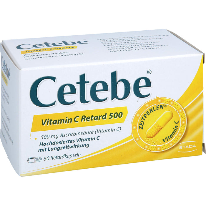 Cetebe Vitamin C Retard 500 Hartkapseln, 60 pc Capsules