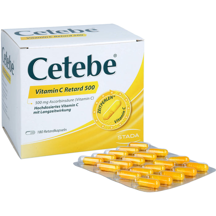 Cetebe Vitamin C Retard 500 Hartkapseln, 180 pcs. Capsules