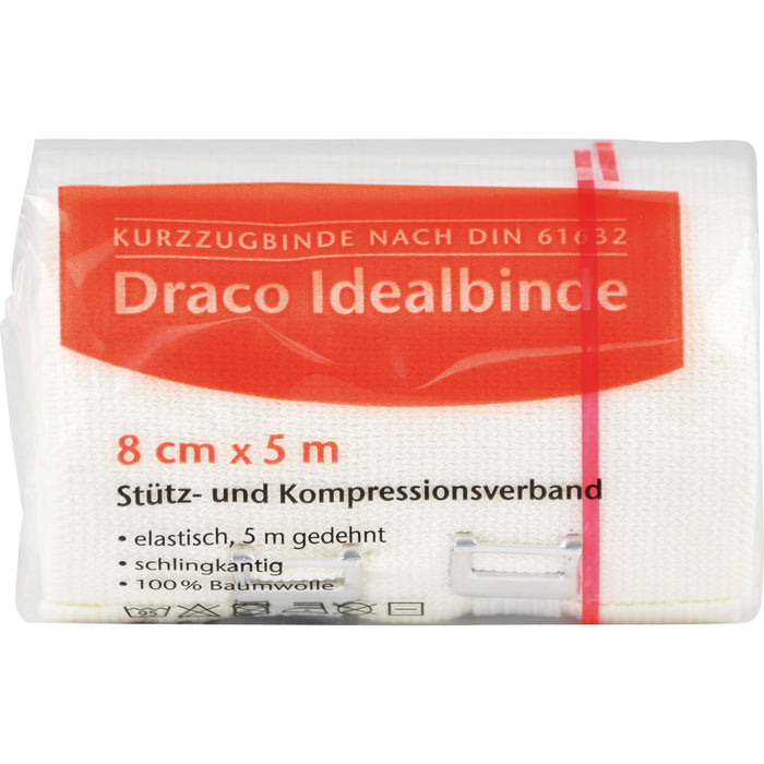 Draco Idealbinde elastisch schlingkantig 8 cm x 5 m, 1 pcs. Bandage