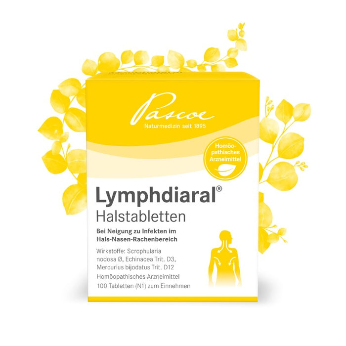 Lymphdiaral Halstabletten bei Neigung zu Infekten im Hals-Nasen-Rachenbereich, 100 pc Tablettes