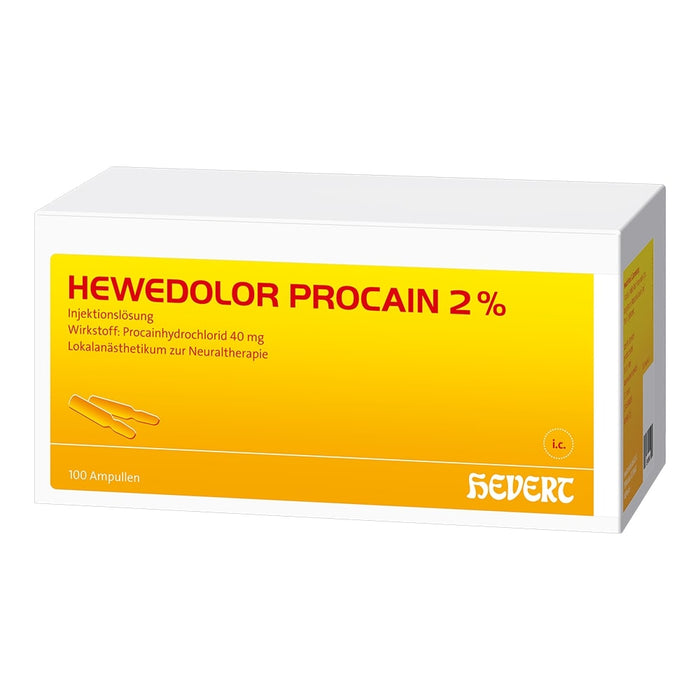 Hewedolor Procain 2% Lokalanästhetikum zur Neuraltherapie, 100 pcs. Ampoules