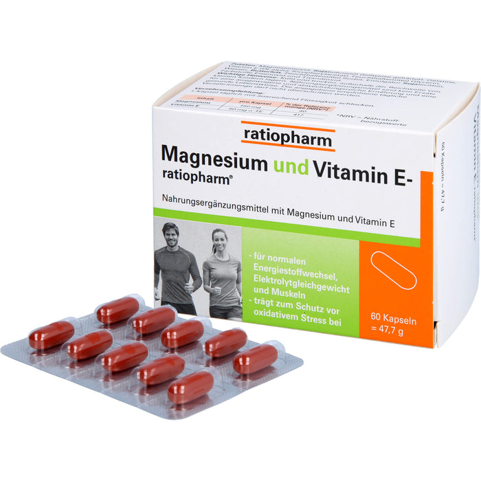 Magnesium und Vitamin E-ratiopharm Kapseln, 60 pcs. Capsules