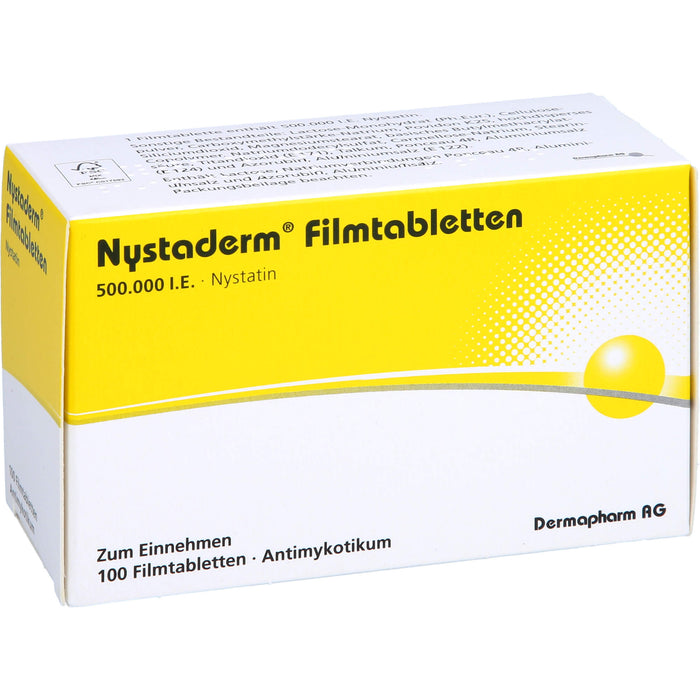 Nystaderm Filmtabletten bei nachgewiesener nystatinempfindlicher Hefepilzinfektionen, 100 pc Tablettes