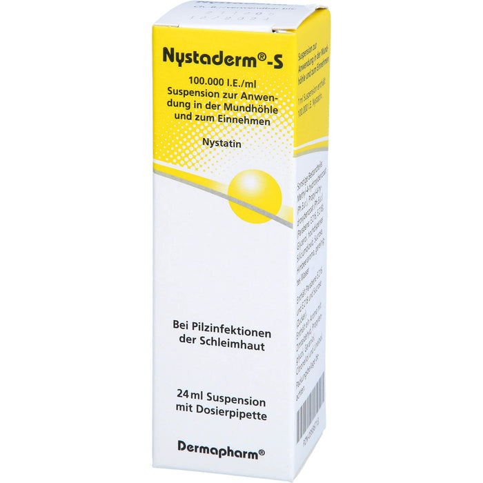 Nystaderm-S 100.000 I.E./ml Suspension bei Infektionen der Mundhöhle, des Rachenraumes und der Speiseröhre, 24 ml Lösung