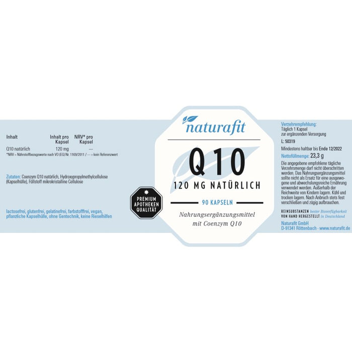 naturafit Q10 120 mg Kapseln, 90 pcs. Capsules