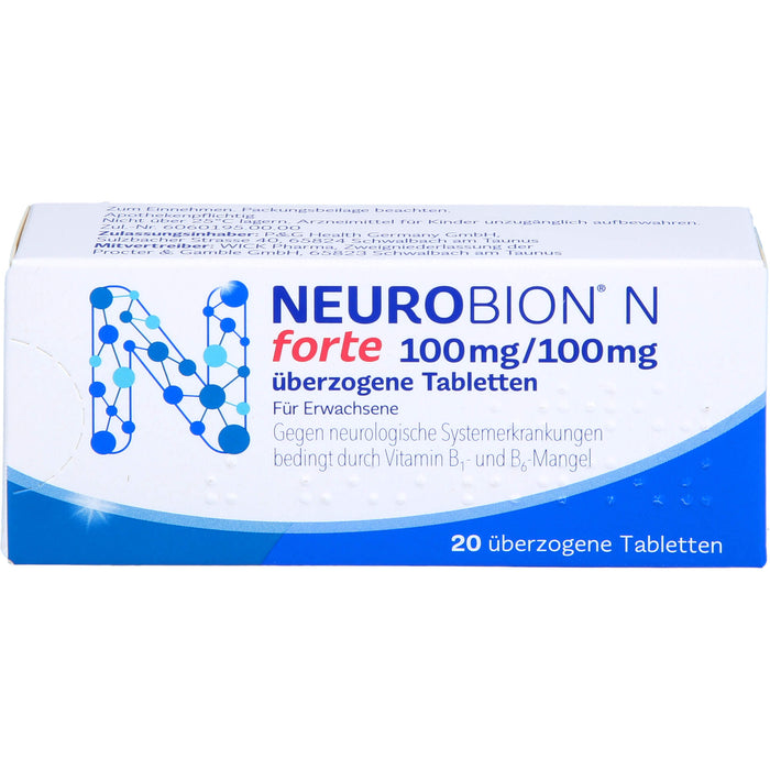 Neurobion N forte Tabletten gegen neurologische Systemerkrankungen, 20 pcs. Tablets