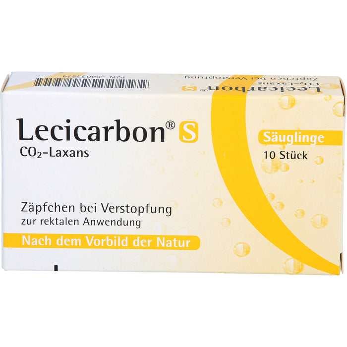 Lecicarbon S Co2-Laxans für Säuglinge bei Verstopfung, 10 pc Suppositoires