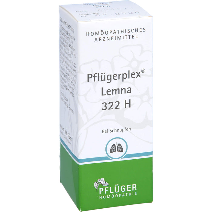 Pflügerplex Lemna 322H Tabletten bei Erkrankungen der Atemorgane, 100 pc Tablettes