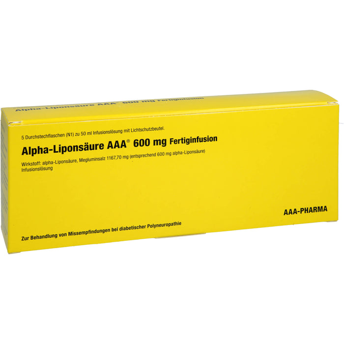 Alpha-Liponsäure AAA 600 mg Fertiginfusion, 5X50 ml IFL