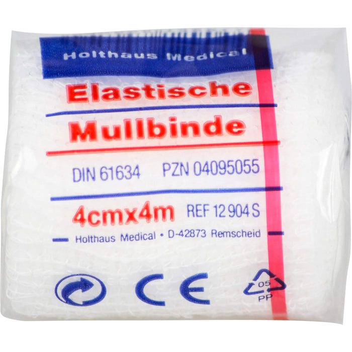 Holthaus Medical elastische Mullbinde 4 cm x 4 m, 1 St. Packung