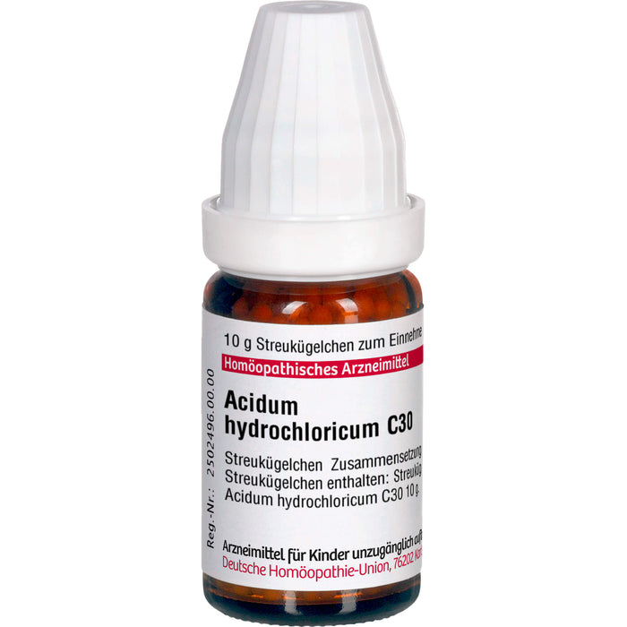 DHU Acidum hydrochloricum C30 Streukügelchen, 10 g Globuli