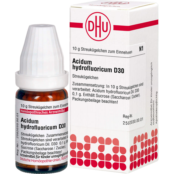 DHU Acidum hydrofluoricum D30 Streukügelchen, 10 g Globuli