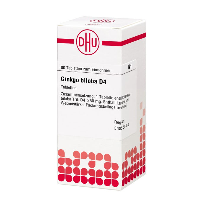 DHU Ginkgo biloba D4 Tabletten, 80 pc Tablettes