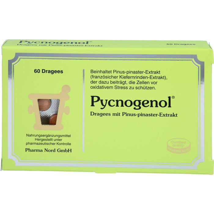 Pycnogenol Dragees trägt dazu bei, die Zellen vor oxidativem Stress zu schützen, 60 pc Tablettes