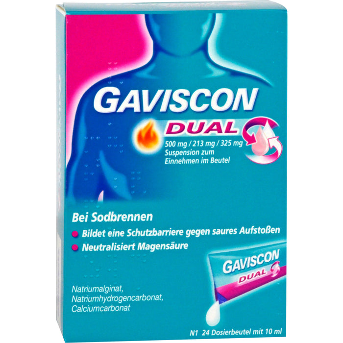 GAVSICON Dual Suspension bei Sodbrennen, 24 pc Sachets