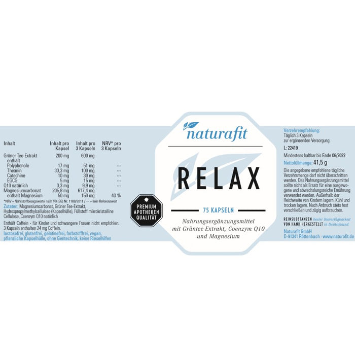 naturafit Relax Kapseln, 75 pcs. Capsules