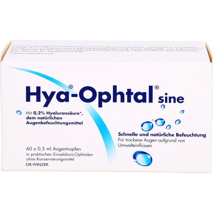 Hya-Ophtal  Lösung zur Erfrischung und Befeuchtung, 60 pc Solution