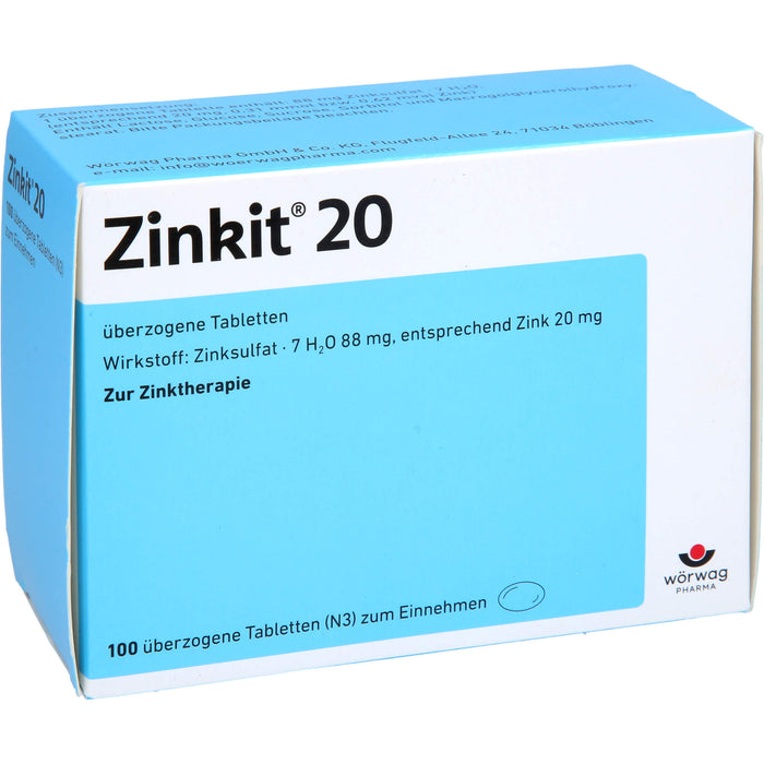 Zinkit 20, Überzogene Tabletten, 100 St UTA