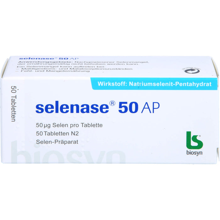 selenase 50 AP Tabletten bei nachgewiesenem Selenmangel, 50 St. Tabletten