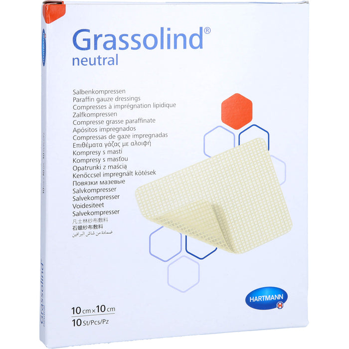 Grassolind Salbenkompressen steril 10x10cm, 10 St KOM