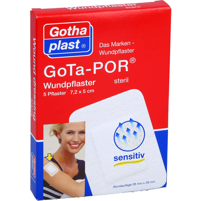 GoTa-POR Wundpflaster steril 7,2cmx5cm, 5 St. Pflaster