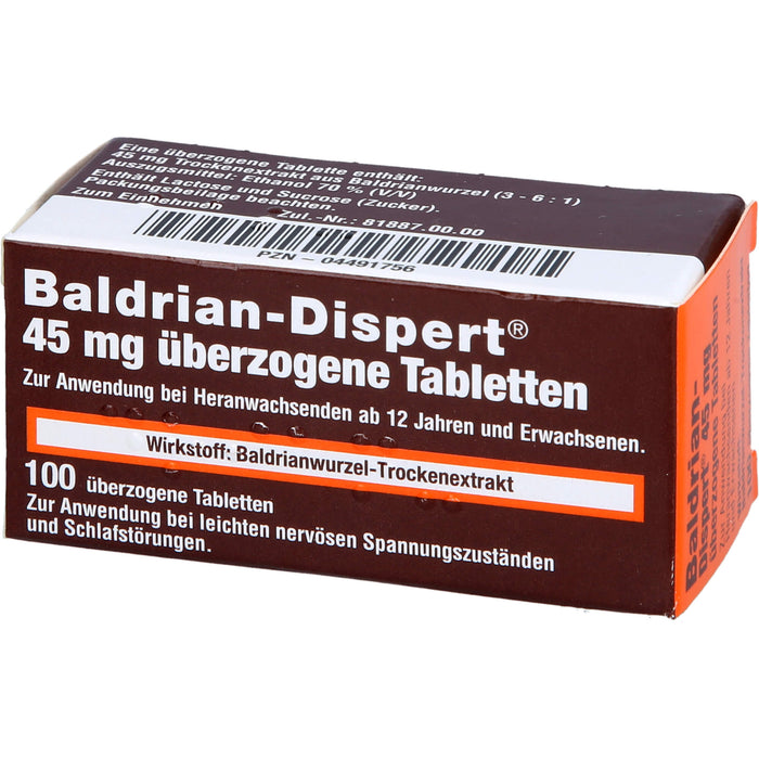 Baldrian-Dispert 45 mg überzogene Tabletten, 100 pc Tablettes