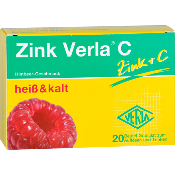 Zink Verla C Himbeer-Geschmack heiß & kalt Granulat, 20 pc Sachets