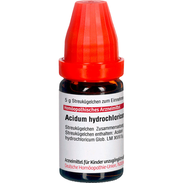 DHU Acidum hydrochloricum LM XVIII Streukügelchen, 5 g Globuli