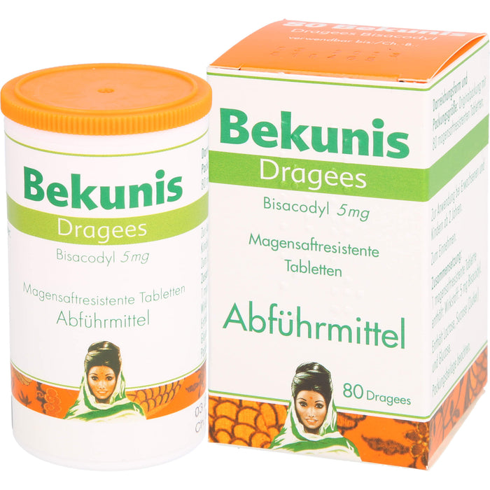 Bekunis Dragees Bisacodyl 5 mg Abführmittel, 80 pcs. Tablets