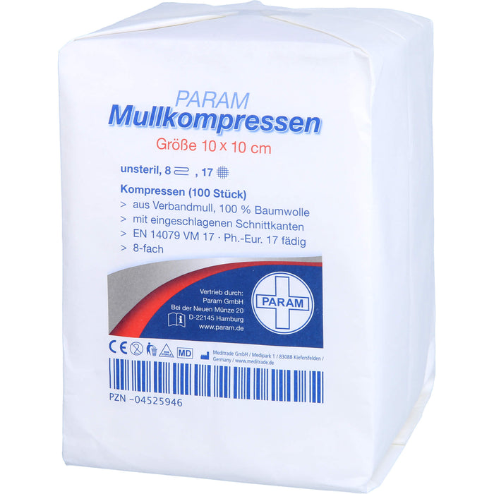 MULLKOMPRESSEN UNST 10X10 8F, 100 pc Compresses